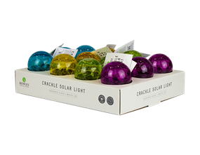 Wholesale Solar Coloured Glass Crackle Ball Light | Gem Imports Ltd