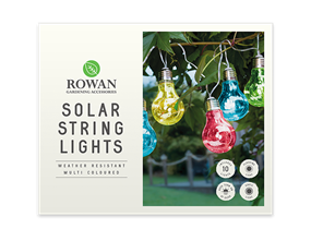 Wholesale 10 Solar light bulb string lights multi-coloured | Gem imports Ltd.