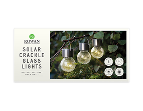 Wholesale 3 solar crackle glass hanging lights warm white | Gem imports Ltd.