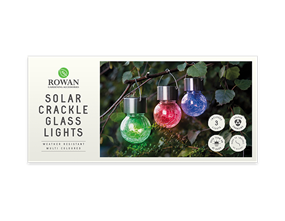Wholesale 3 solar crackle glass hanging lights multicoloured | Gem imports Ltd.