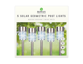 Wholesale Geometric Solar post lights 5pk | Gem imports Ltd.