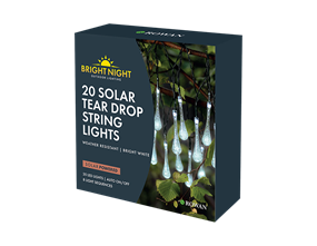 Wholesale Tear Drop Solar String Lights Bright White | Gem imports Ltd.