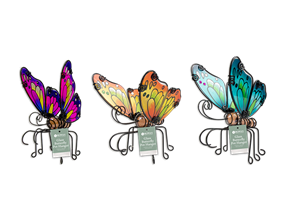 Wholesale Decorative Glass butterfly pot hanger | Gem imports Ltd.