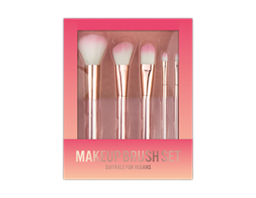 Pink Chrome Makeup Brush Set 5pcs