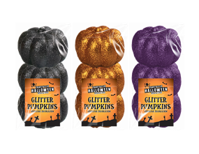 Wholesale Foam Glitter Pumpkins 3 Pack | Gem Imports Ltd
