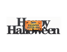 Wholesale Happy Halloween Black glitter sign | Gem imports Ltd