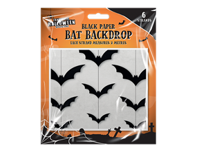 Black Paper Bat Backdrop 2m