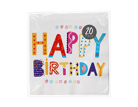Wholesale Happy Birthday paper napkins | Gem imports Ltd