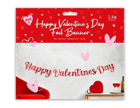 Wholesale Happy Valentines Day Foil Banner 1.5m