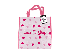 Wholesale Heart printed Reusable Shopping bag | Gem imports Ltd