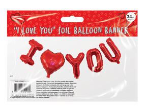 I Love You Foil Balloon Banner