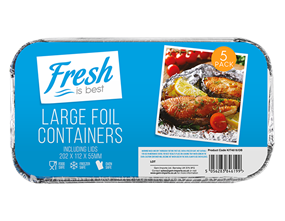 Large Foil Containers & Lids 5pk