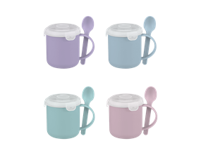 Wholesale Pastel Microwavable Soup Mug with Spoon