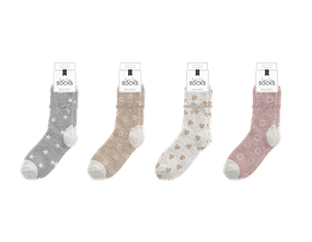 Wholesale Ladies Cozy Printed Socks | Gem Imports Ltd