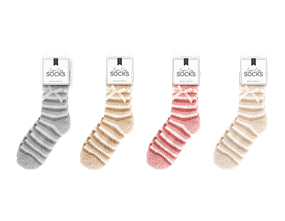 Wholesale Ladies Cozy Stripe Socks | Gem Imports Ltd
