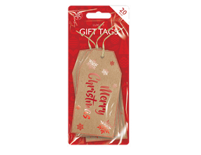 Christmas Kraft Gift Tags - 20 Pack