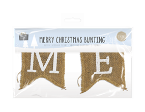 Wholesale Merry Christmas Hessian Bunting 2.5m | Gem imports Ltd.