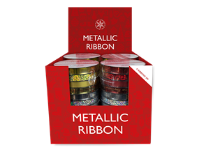 Metallic Christmas Ribbon 1cm x 5m - 4 Pack
