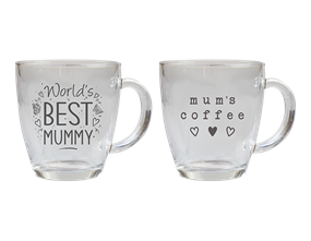 Mother's Day Printed Glass Coffee Cup 350ML