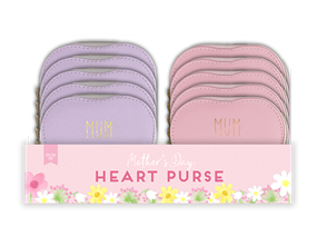 Wholesale Mother's Day Foiled Heart Coin Purse PDQ | Gem imports Ltd.