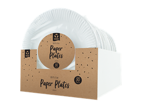 Wholesale white paper plates 23cm 30 pk | Gem imports Ltd
