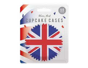Union Jack Printed Cupcake Cases 60pk