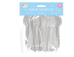 Wholesale Reusable Plastic Cutlery Set 48pk