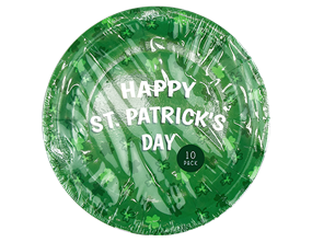 Wholesale St. Patricks Day paper plates 22.5cm 10pk| Gem imports Ltd