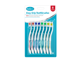Easy Grip Toothbrushes - 8 Pack