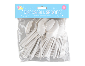 Wholesale Plastic spoons 50pk