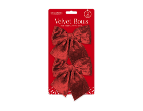 Wholesale Red Velvet Bows 15cm 2pk