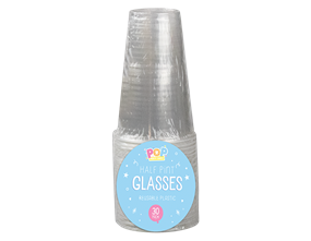 Reusable Plastic Half Pint Glasses 30pk