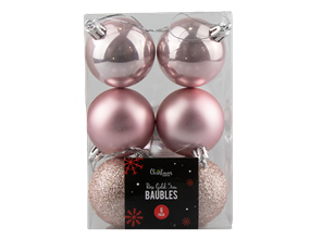 Wholesale Rose Gold Assorted Baubles | Pink Christmas Decorations Wholesale