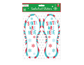Wholesale Santa Was Here Footstep Floor Stickers | Gem Imports Ltd