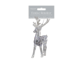 Wholesale Silver Glitter Acrylic Reindeer