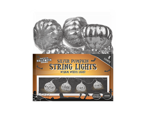 Wholesale Silver pumpkin string lights 1.5m - Warm white