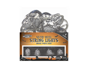 Wholesale Silver skull string lights 1.5m - Bright white | Gem imports Ltd