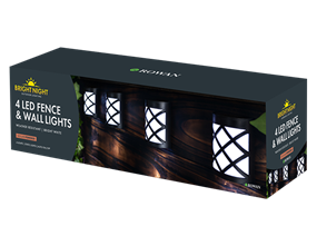 Wholesale Solar LED Fence & Wall Lights 4pk