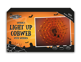 Wholesale Spooky Light Up Cobweb with Spiders