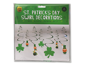 Wholesale St. Patricks Day card swirl decorations 12pk