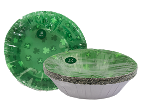 Wholesale St Patricks Day Paper bowls 16.5cm 10pk