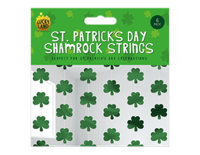 Wholesale St Patricks Day Shamrock string 6pk
