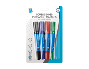 Double Ended Permanent Markers - 4 Pack