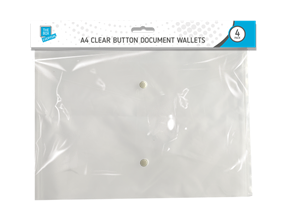 Wholesale A4 Clear Button Document Wallets | Gem Imports Ltd