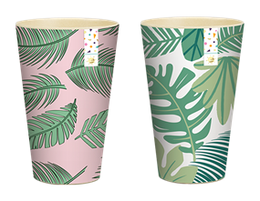 Summer Party Leaf Tall Printed Bamboo Tumbler