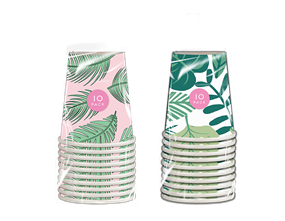 Wholesale Summer Party Leaf Paper Cups 10pk