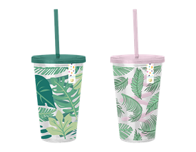 Wholesale Summer Party Leaf Cup & Swirly Straw