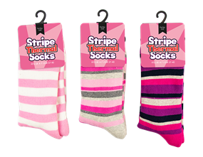 Ladies Stripe Thermal Socks