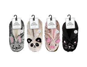 Wholesale Ladies Sherpa Animal Slippers | Gem imports Ltd