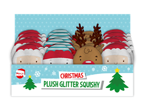 Wholesale Christmas Plush Glitter Squishes PDQ